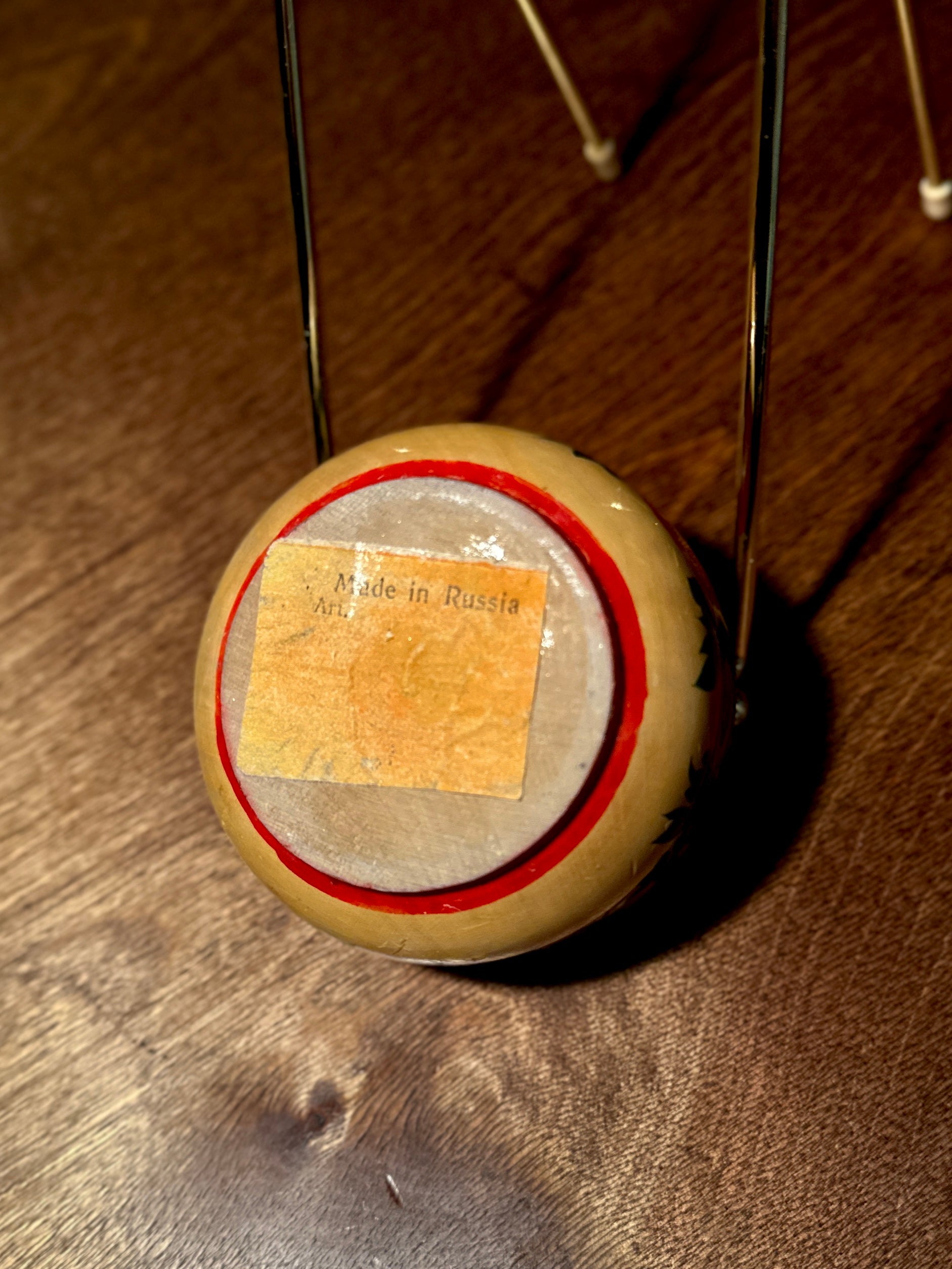 Vintage Russian Wooden Bowl | Hand-Painted Folk Art Decor