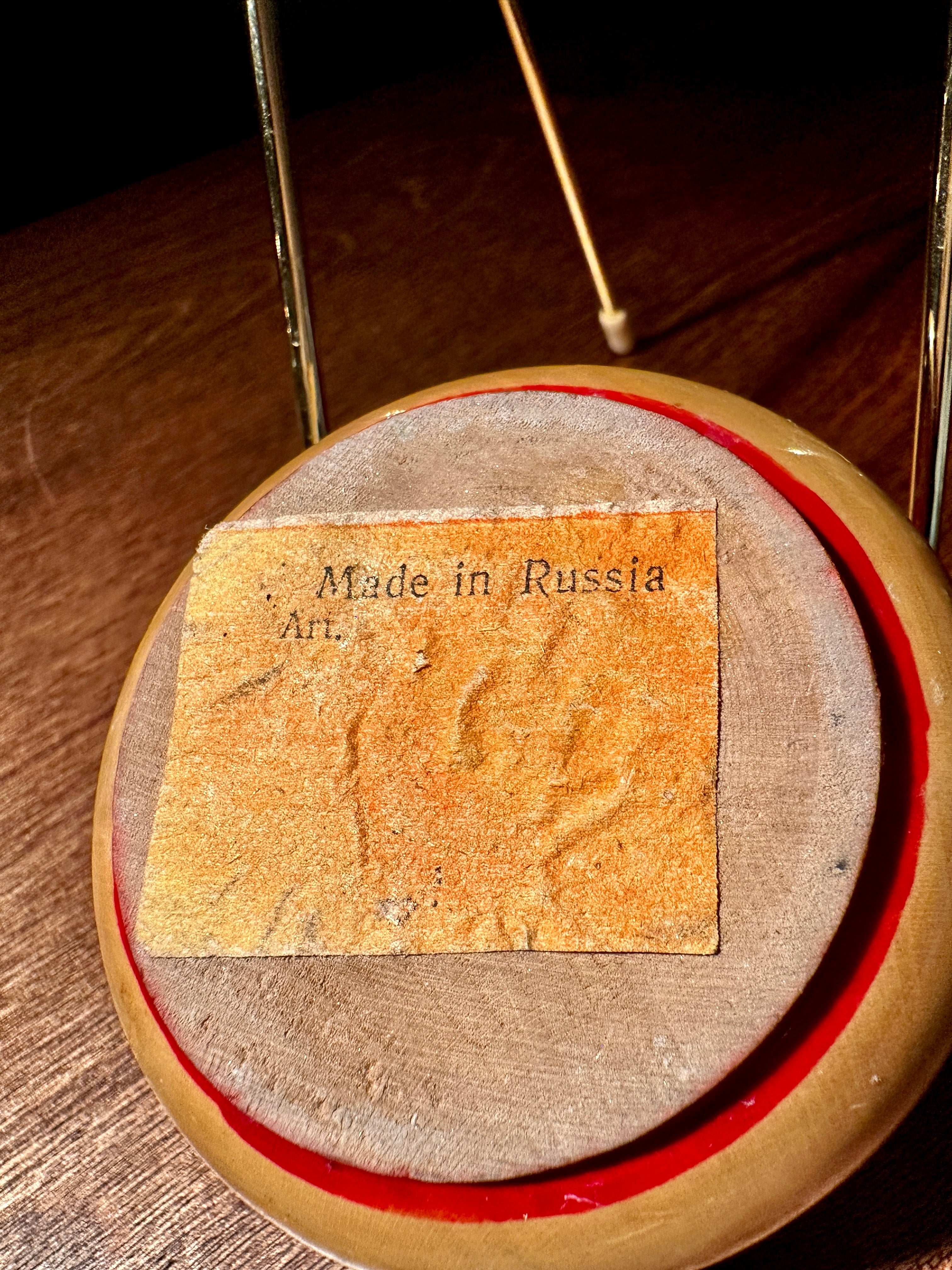 Vintage Russian Wooden Bowl | Hand-Painted Folk Art Decor