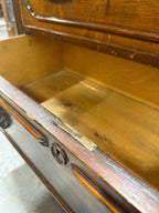 Antique Victorian Eastlake Three-Drawer Chest, Carved Wood Pulls, Pendant Drops, c. 1875–1890