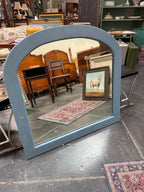 Arched Dresser Mirror in Soft Blue, Repurposed as a Wall Mirror, c. 1920–1945