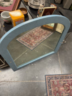 Arched Dresser Mirror in Soft Blue, Repurposed as a Wall Mirror, c. 1920–1945
