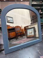Arched Dresser Mirror in Soft Blue, Repurposed as a Wall Mirror, c. 1920–1945