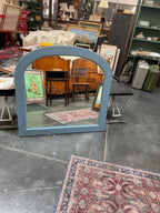 Arched Dresser Mirror in Soft Blue, Repurposed as a Wall Mirror, c. 1920–1945
