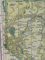 Antique Nevada Map, Engraved by L. L. Poates Eng. Co. New York, Framed, c. 1911–1930