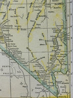 Antique Nevada Map, Engraved by L. L. Poates Eng. Co. New York, Framed, c. 1911–1930