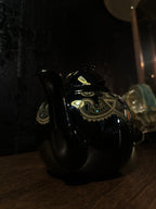 Antique Gibsons England Gilt-Decorated Black Teapot, c. 1930s