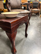 Pair of Chippendale Revival Step-End Tables, Carved Mahogany with Ball-and-Claw Feet, Restored, c. 1935–1955