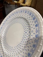 Copeland Spode "Ermine" Plate, Centurion Shape, Blue on Ivory, England, Registered 1932