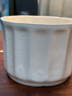 Paneled White Cachepot, California Pottery, Marked CALIF USA G-1, c. 1945–1955