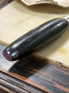 Small Fixed-Blade Paring Knife, Ebonized Handle with Nickel Ferrule and Inlaid Maker's Medallion, c. 1930–1940