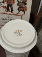 Lenox Woodland Vase, Ivory Porcelain with Embossed Acanthus and Scalloped Rim, Made in USA