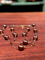 Chocolate Pearl and Topaz Two-Strand Illusion Necklace, c. 2000–2015