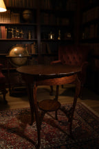 Victorian Rococo Revival Carved Wood Side Table with Cabriole Legs and Scalloped Top