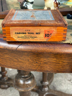 Millers Falls No. 107 Carving Tool Set, Five Tools with Oilstone in Original Labeled Box, Greenfield Mass., c. 1935–1955