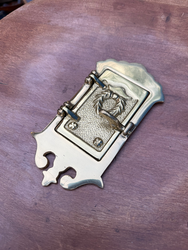 Brass Speakeasy Door Knocker with Eagle and Wreath Grille, Colonial Revival, c. 1930–1960