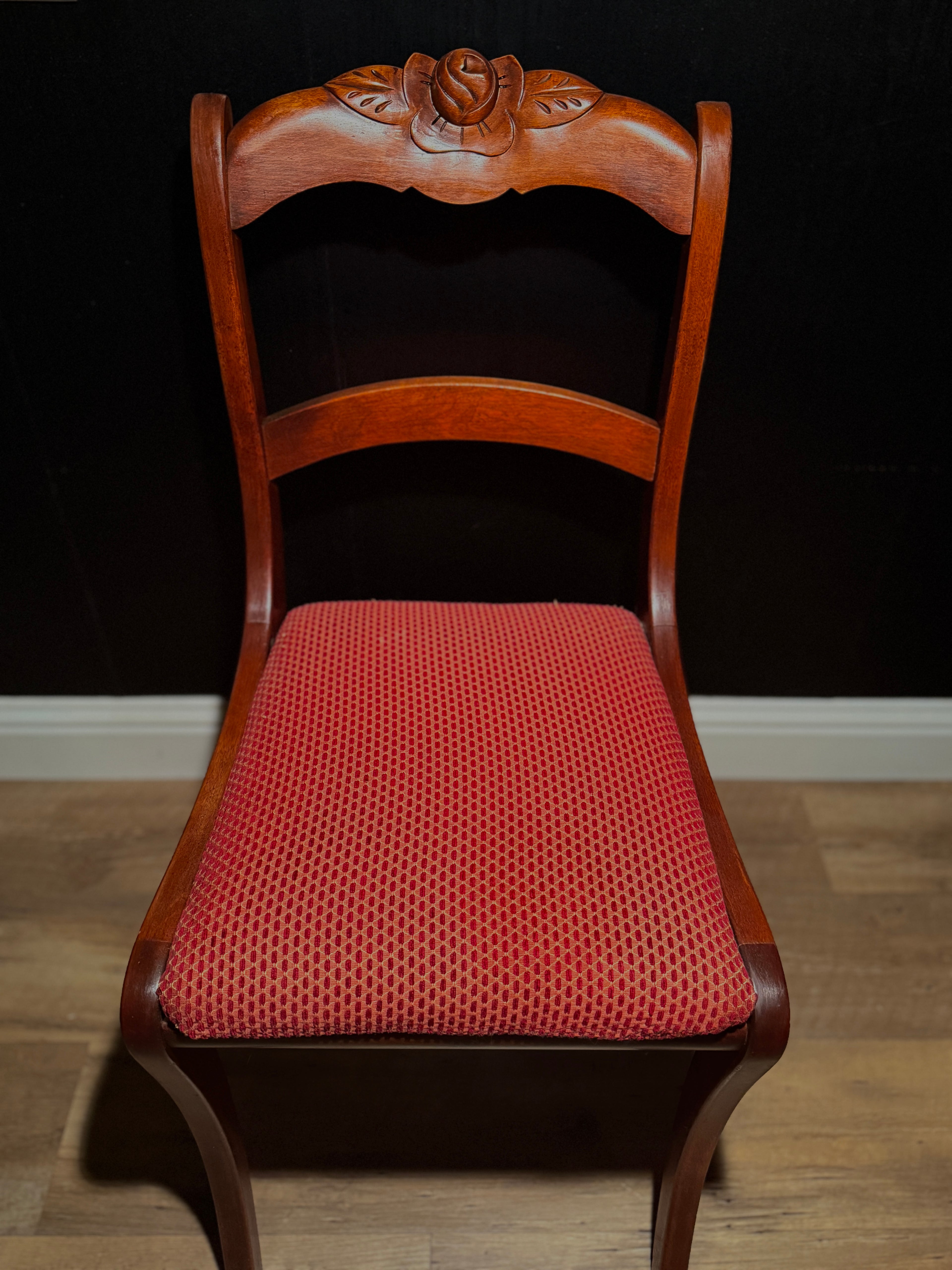Rose-Carved Regency Revival Side Chair — c. 1935–1945 Hardwood Accent Chair | Veridian Collection