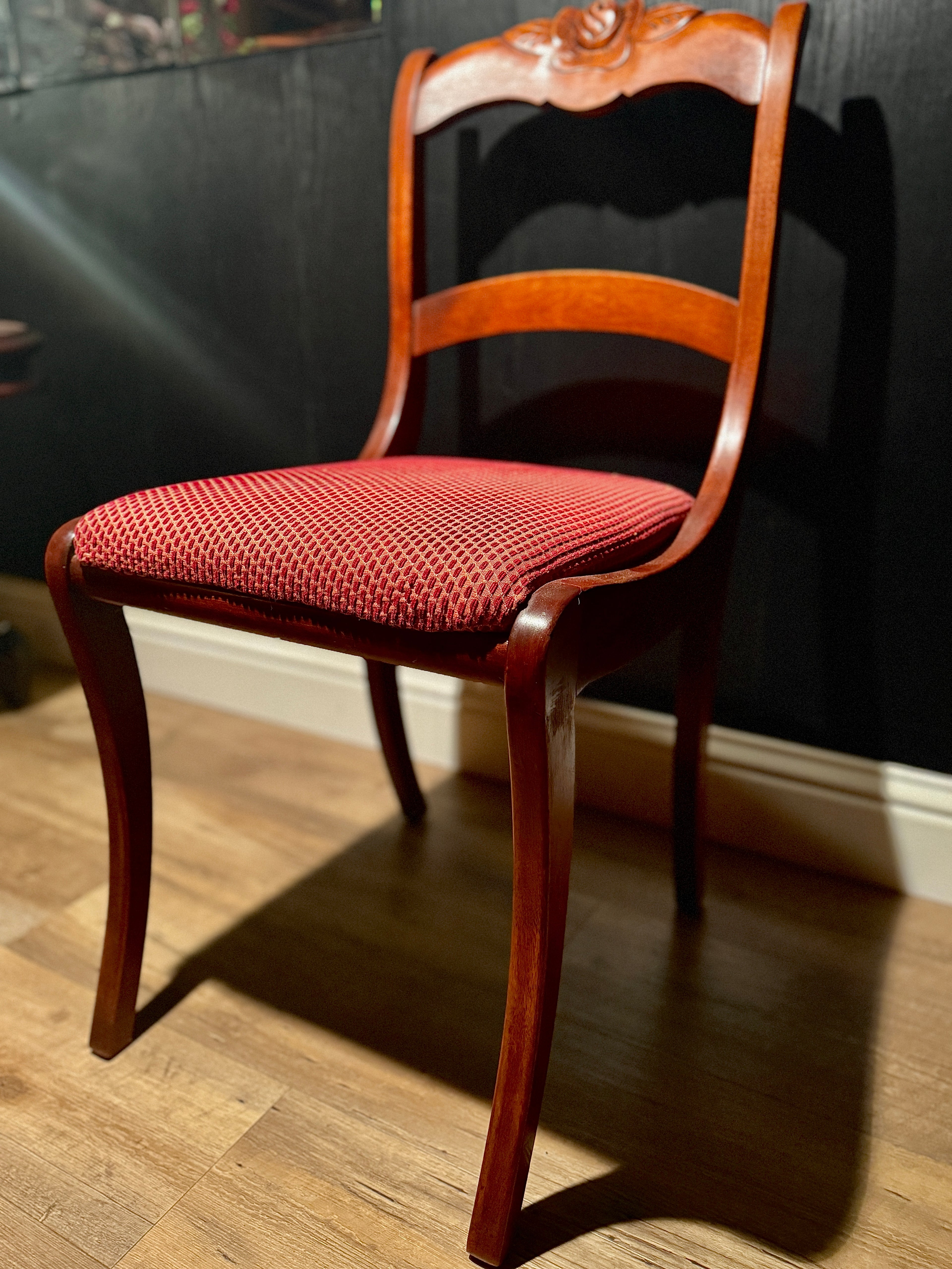 Rose-Carved Regency Revival Side Chair — c. 1935–1945 Hardwood Accent Chair | Veridian Collection