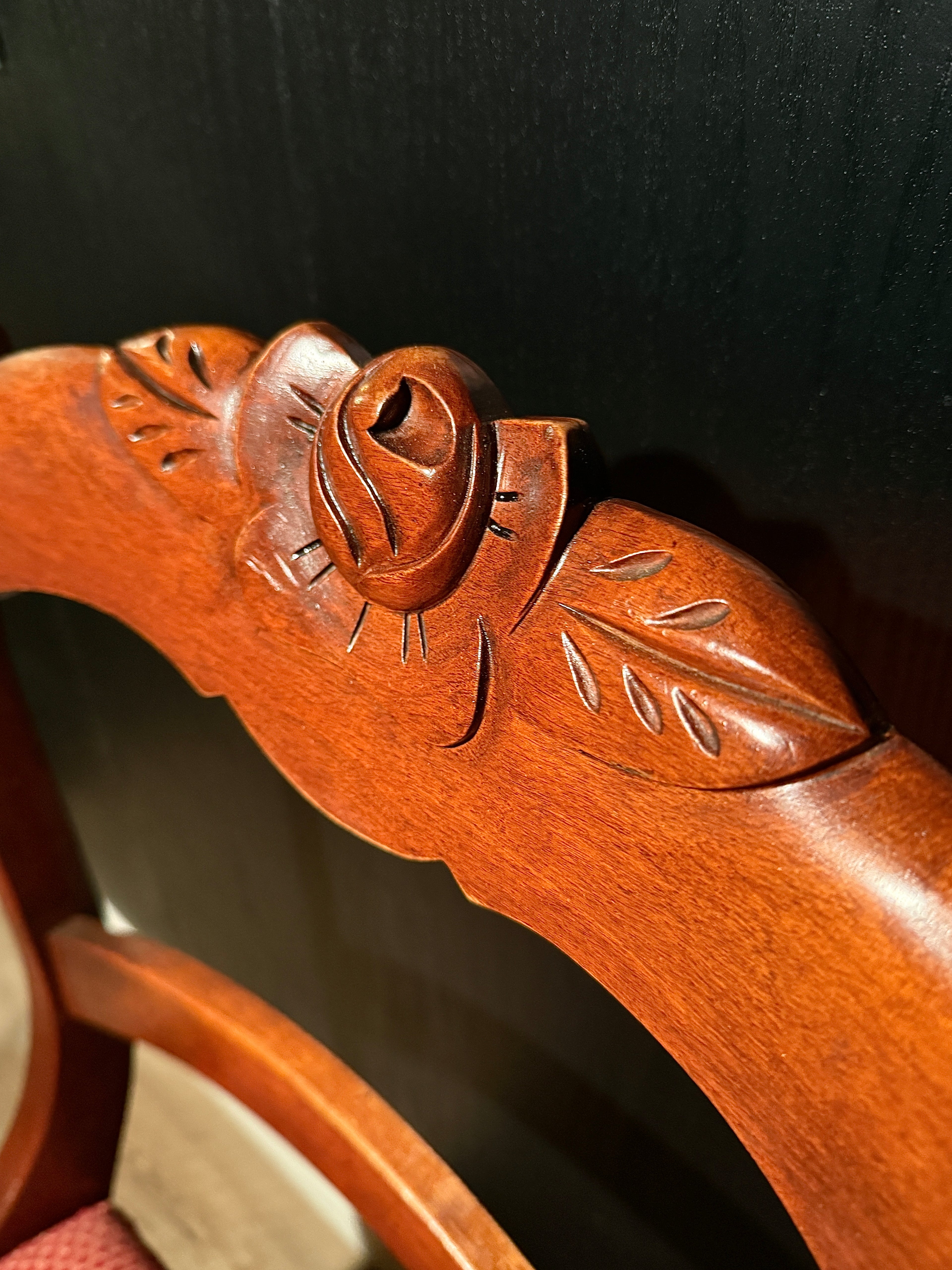 Rose-Carved Regency Revival Side Chair — c. 1935–1945 Hardwood Accent Chair | Veridian Collection