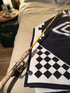Eagle Claw "Packit" Spin/Fly Combination Pack Rod, Wright &amp; McGill Co. Denver, Honey Fiberglass, c. 1975