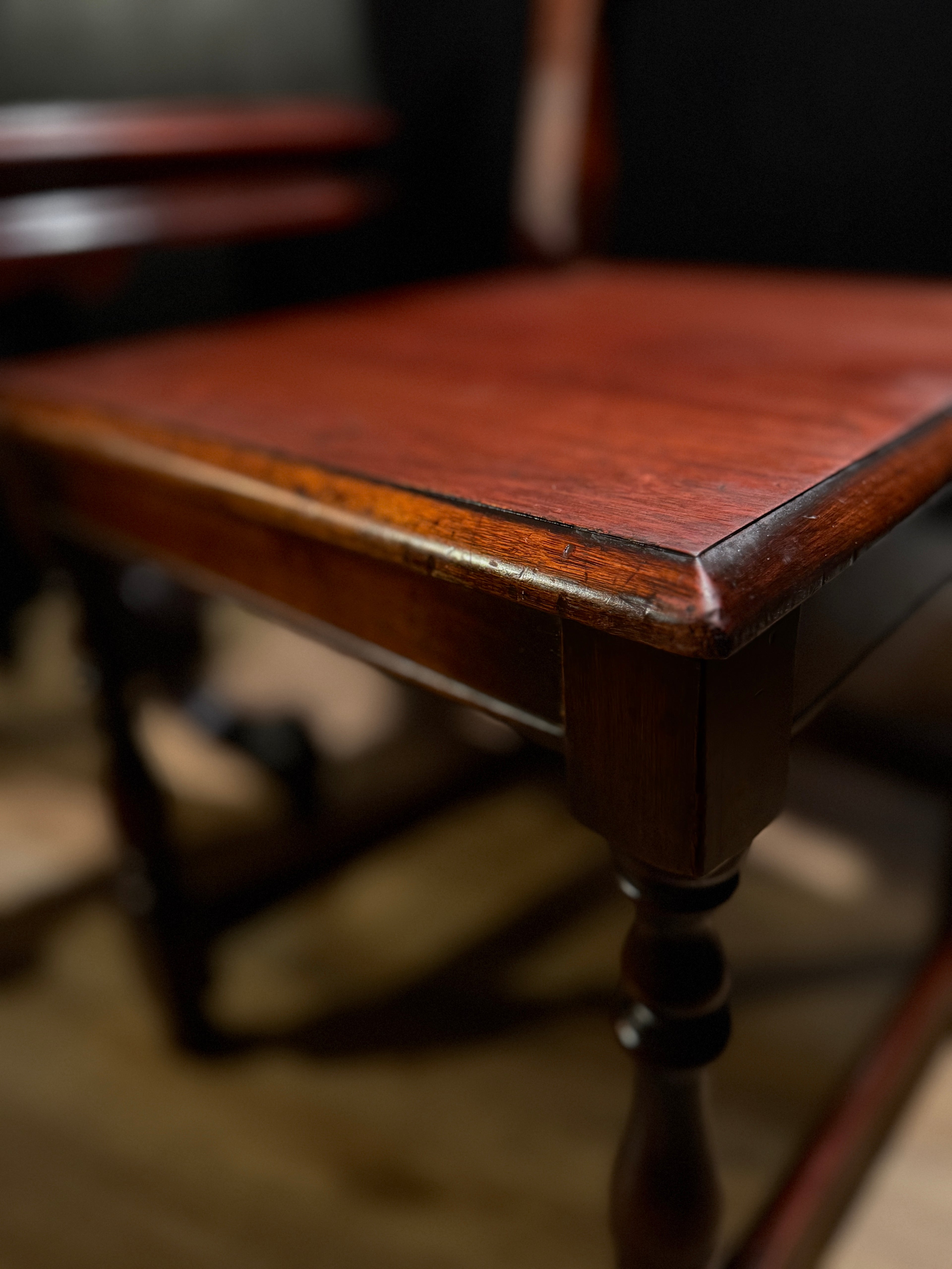 Antique Lenox Shops Side Chair (c. 1916–1933) | Black Cherry + Walnut Refinish