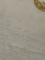 Antique Parisian Restaurant Menu, Handwritten Déjeuner Bill of Fare, Café de Paris–Fouquet's Maisons, Art Nouveau Gilt, Framed, c. 1925–1928