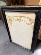 Antique Parisian Restaurant Menu, Handwritten Déjeuner Bill of Fare, Café de Paris–Fouquet's Maisons, Art Nouveau Gilt, Framed, c. 1925–1928