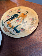 Pair of Pennsbury Pottery Pennsylvania Dutch Plaques, Courting Buggy and Amish Family, Morrisville PA, c. 1957