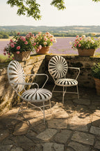 Pair of Sunburst Spring-Steel Garden Armchairs in the Manner of François Carré, French Art Deco, c. 1930–1940