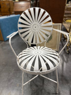Pair of Sunburst Spring-Steel Garden Armchairs in the Manner of François Carré, French Art Deco, c. 1930–1940