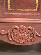 Federal Revival Bow-Front Nine-Drawer Triple Dresser, Mahogany Refinished in Sedona Red, c. 1940–1955
