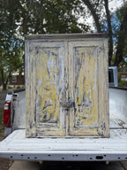 Pair of Paneled Cupboards, Hand-Stripped Layered Paint with Kræmmerhus Decalcomanias, c. 1930–1945
