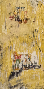 Pair of Paneled Cupboards, Hand-Stripped Layered Paint with Kræmmerhus Decalcomanias, c. 1930–1945