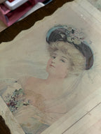 Boraxo "Pastel Heads" Advertising Print on Wood Panel, c. 1907