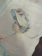 Boraxo "Pastel Heads" Advertising Print on Wood Panel, c. 1907
