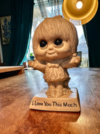 Vintage 1973 Wallace Berrie “I Like You / I Love You This Much” Figurine Pair – Made in USA Sentimental Collectible
