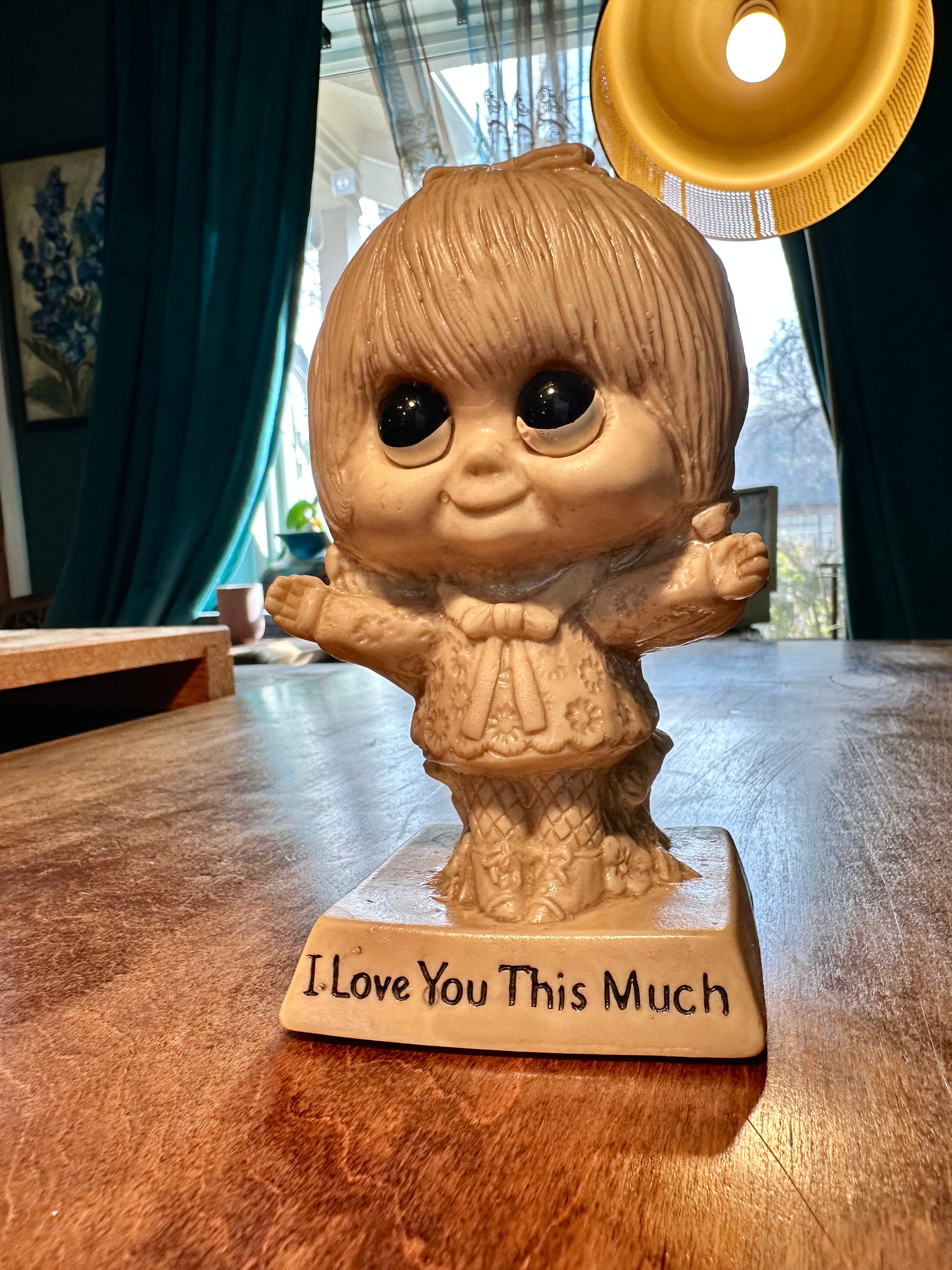 Vintage 1973 Wallace Berrie “I Like You / I Love You This Much” Figurine Pair – Made in USA Sentimental Collectible
