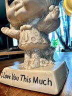 Vintage 1973 Wallace Berrie “I Like You / I Love You This Much” Figurine Pair – Made in USA Sentimental Collectible