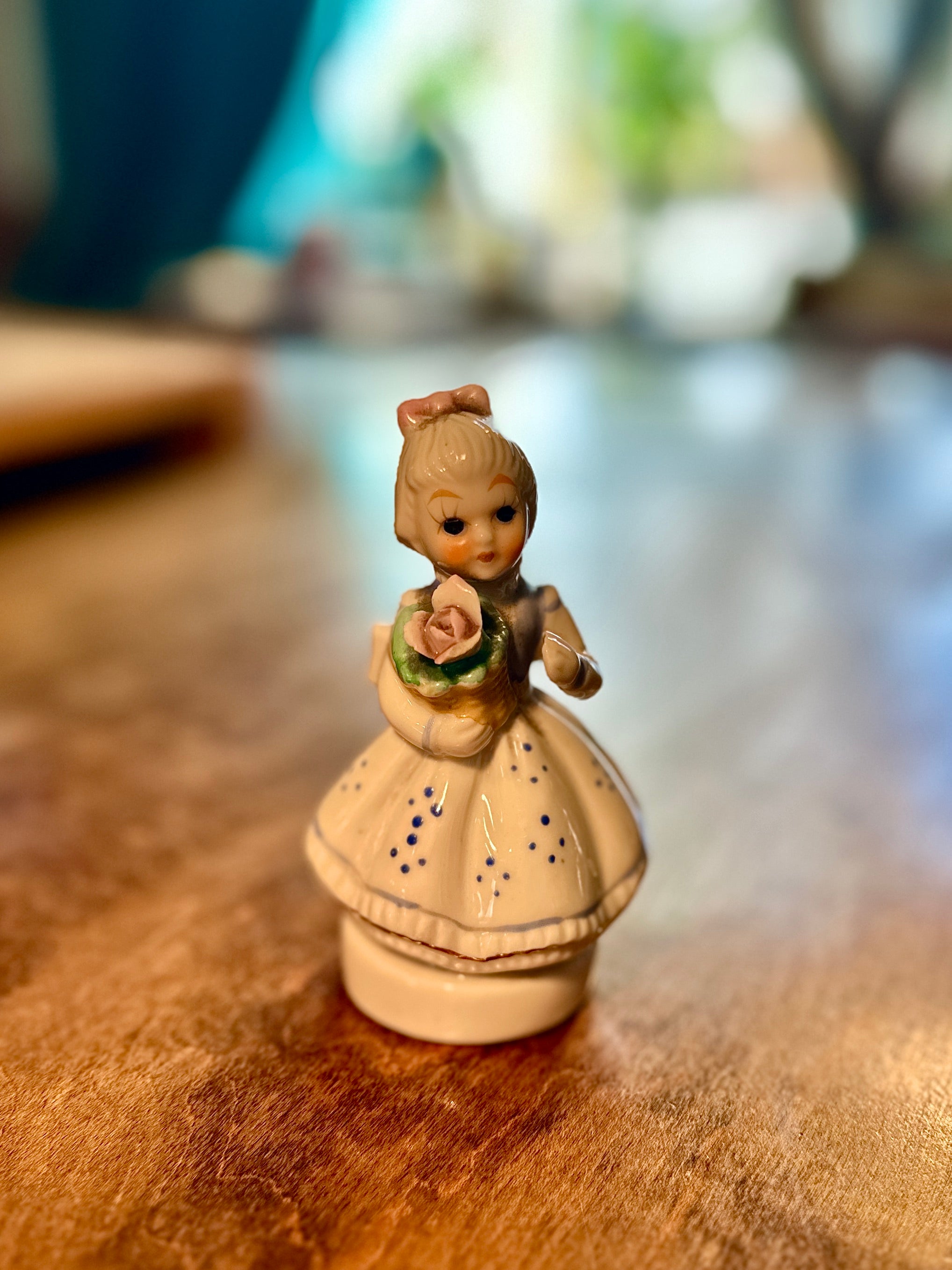 Vintage Genuine Porcelain Girl Figurine – Made in Taiwan 1980s Cottage Decor