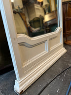 French Provincial Wall Mirror, Painted Cream with Shaped Panelled Apron and Reeded Base Moulding, c. 1955–1975