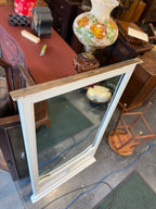 French Provincial Wall Mirror, Painted Cream with Shaped Panelled Apron and Reeded Base Moulding, c. 1955–1975