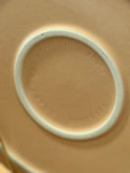 Treasure Craft Southwest Stepped-Rim Saucer, Matte Peach with Turquoise Band, Made in USA, c. 1980–1995