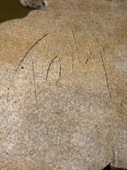 Signed Studio Pottery Bear Chef Spoon Rest, Hand-Built Speckled Stoneware with Iron Oxide and Cobalt, c. 1970–1990