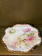 Coronet Limoges Chrysanthemum Charger, Rococo Molded Rim with Heavy Gilding, George Borgfeldt, c. 1906–1920