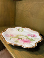 Coronet Limoges Chrysanthemum Charger, Rococo Molded Rim with Heavy Gilding, George Borgfeldt, c. 1906–1920