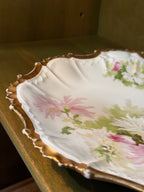 Coronet Limoges Chrysanthemum Charger, Rococo Molded Rim with Heavy Gilding, George Borgfeldt, c. 1906–1920