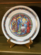 D'Arceau-Limoges “Noël Vitrail” Christmas Plate, La Purification, André Restieau, with Original Factory Case, 1978