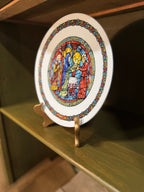 D'Arceau-Limoges “Noël Vitrail” Christmas Plate, La Purification, André Restieau, with Original Factory Case, 1978