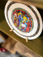 D'Arceau-Limoges “Noël Vitrail” Christmas Plate, La Purification, André Restieau, with Original Factory Case, 1978