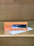 Drueke “Pocket Clapper Game” No. 154, Walnut Dice-and-Peg Game with Original Rules and Case, Grand Rapids, c. 1965–1983
