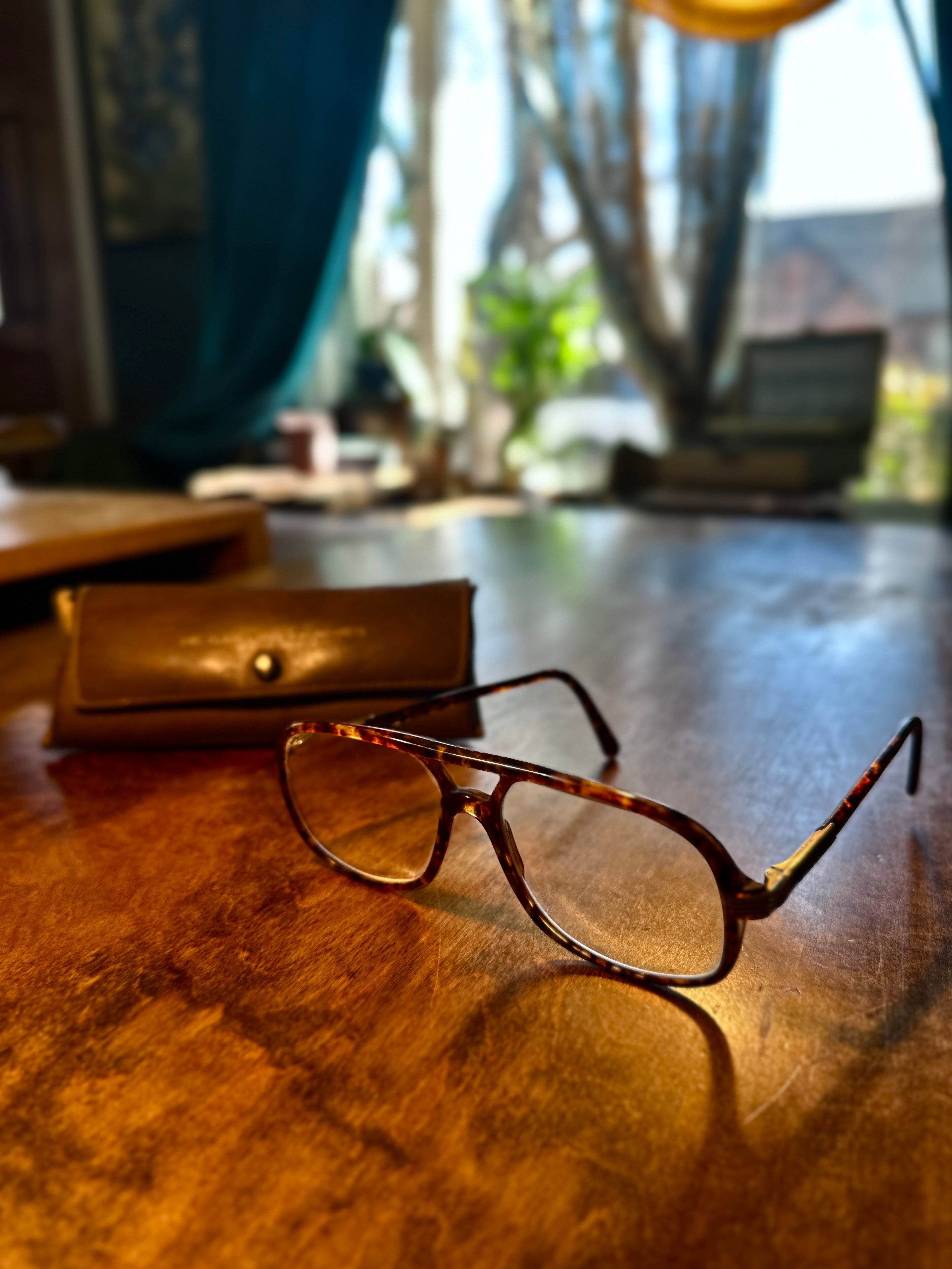 Vintage Luxottica “Gabel” Eyeglasses with Original Sparks Nevada Optometrist Case, c. 1975